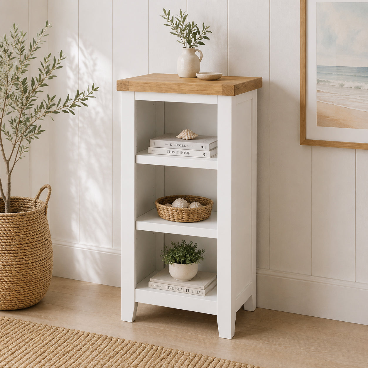 Cornish White Small Bookcase