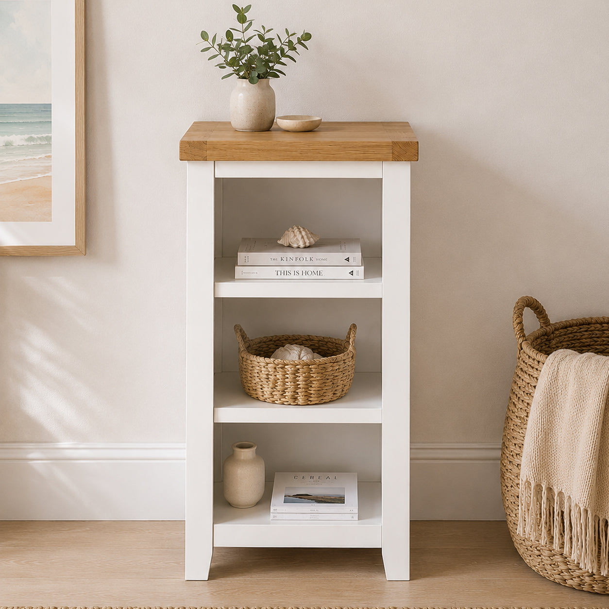 Cornish White Small Bookcase