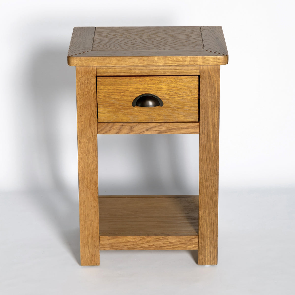 Manor Oak 1 Drawer Bedside Table Hand Crafted Fully Assembled