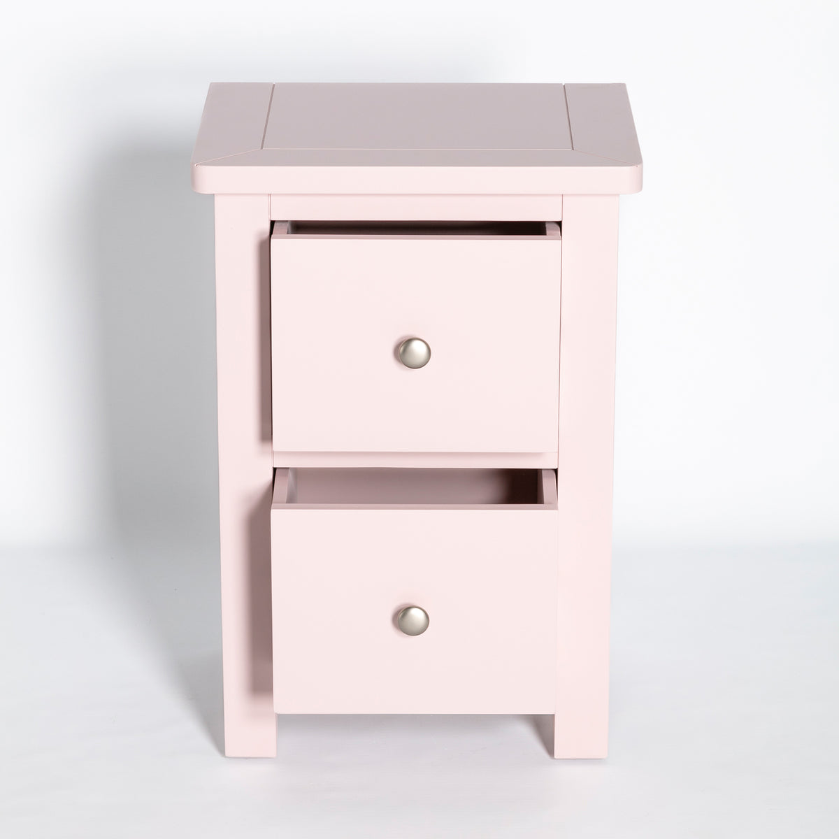 Manor Pink 2 Drawer Bedside Table Nightstand Fully Assembled