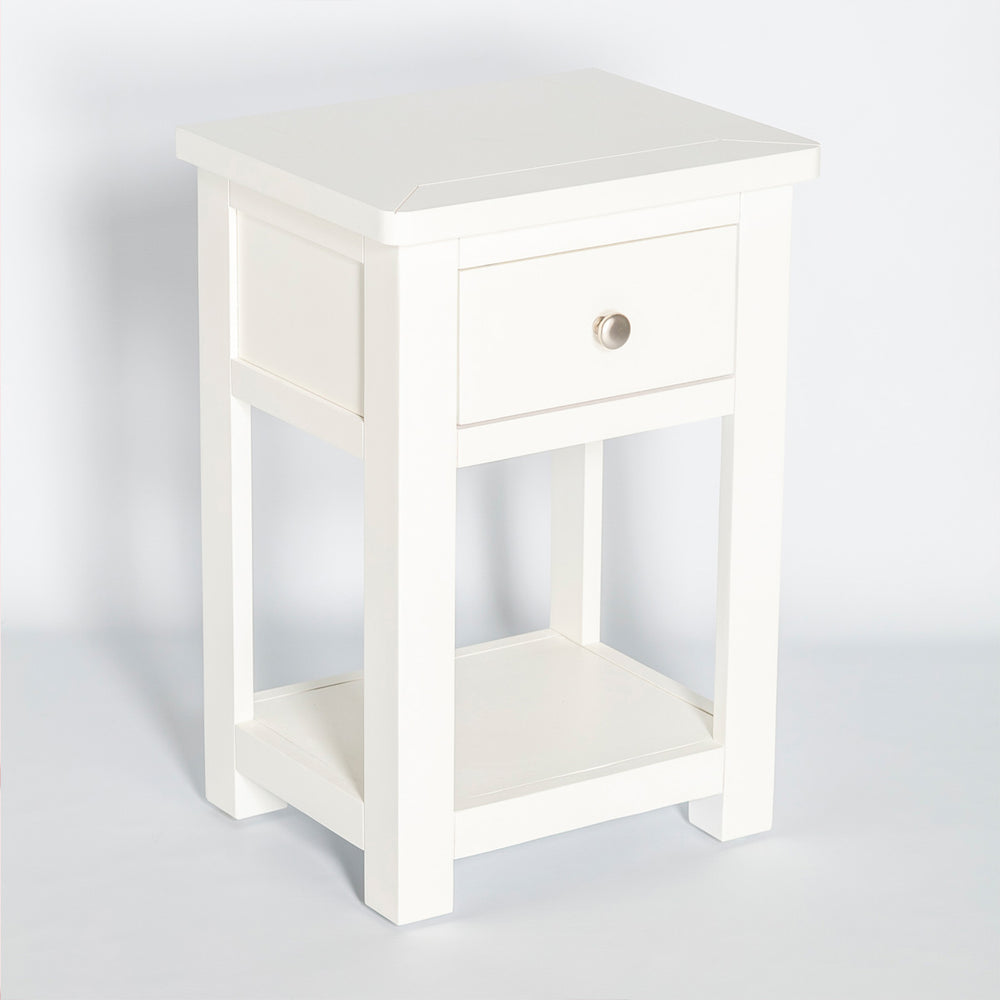 Manor White 1 Drawer Bedside Table Nightstand Fully Assembled