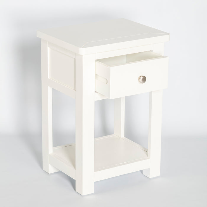 Manor White 1 Drawer Bedside Table Nightstand Fully Assembled