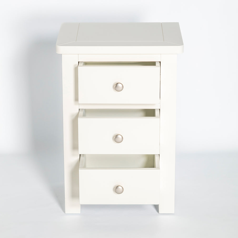 Manor White 3 Drawer Bedside Table Nightstand Fully Assembled