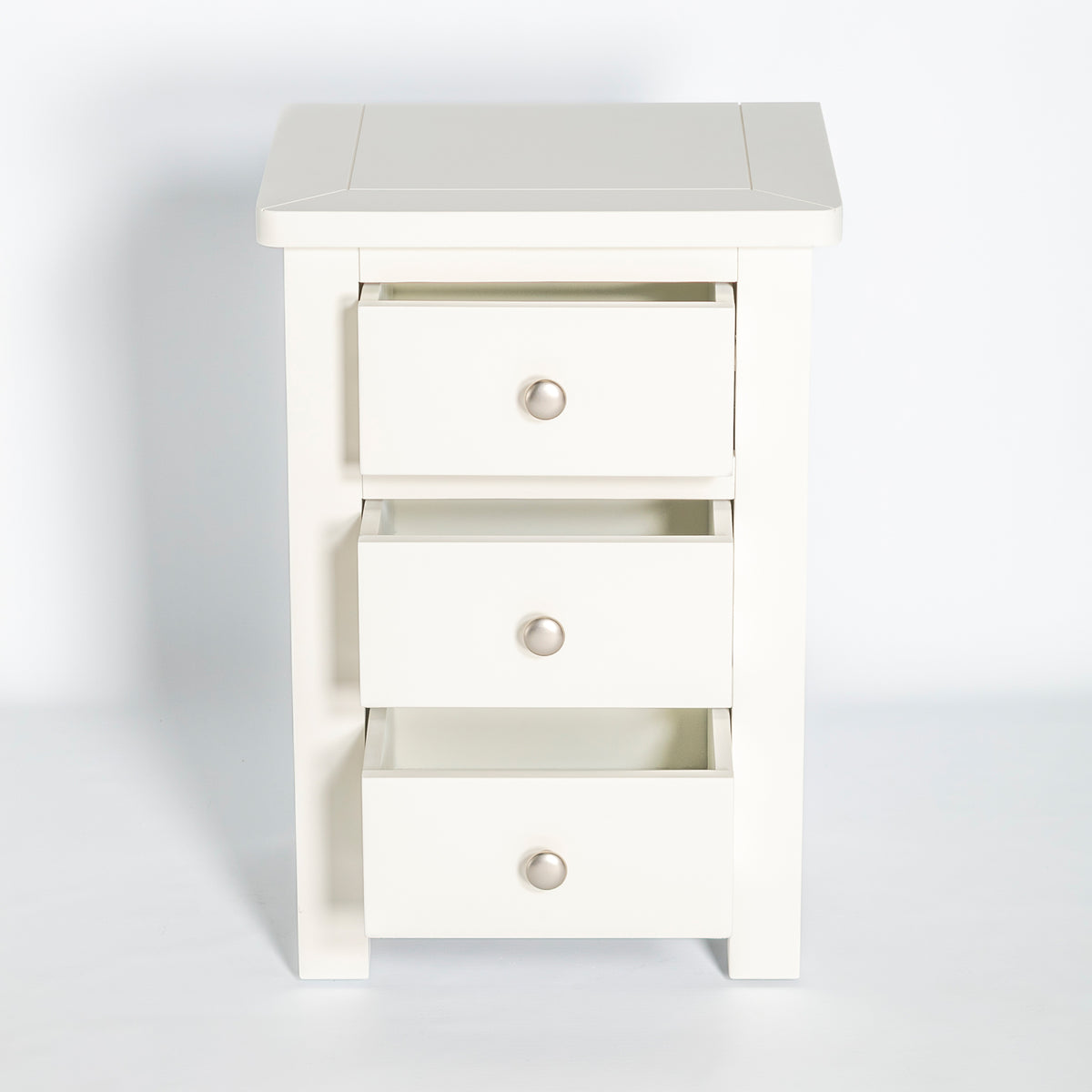 Manor White 3 Drawer Bedside Table Nightstand Fully Assembled
