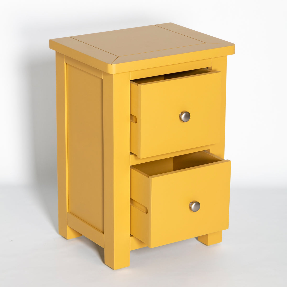 Manor Yellow 2 Drawer Bedside Table Nightstand Fully Assembled