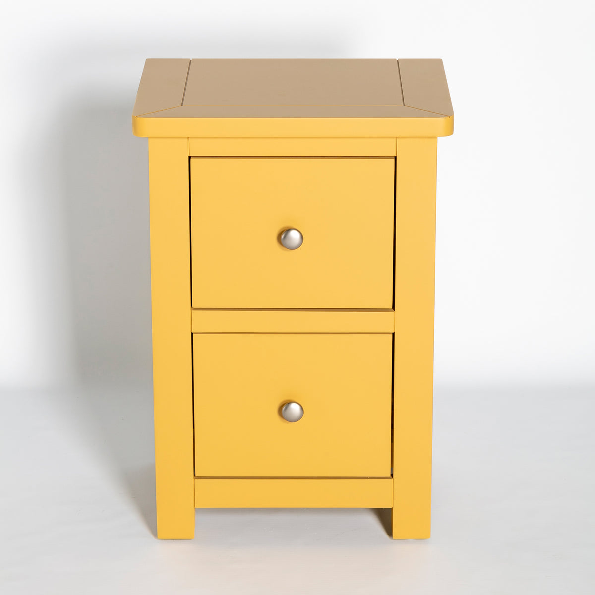 Manor Yellow 2 Drawer Bedside Table Nightstand Fully Assembled