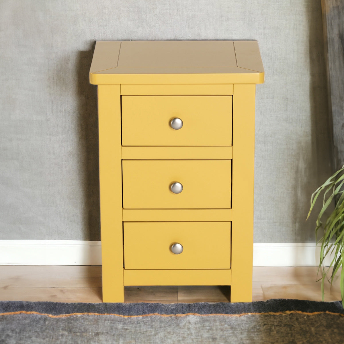 Manor Yellow 3 Drawer Bedside Table