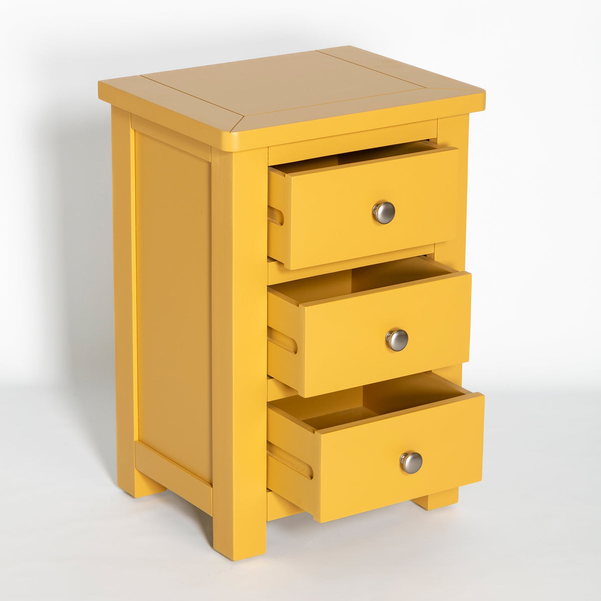 Manor Yellow 3 Drawer Bedside Table Nightstand Fully Assembled