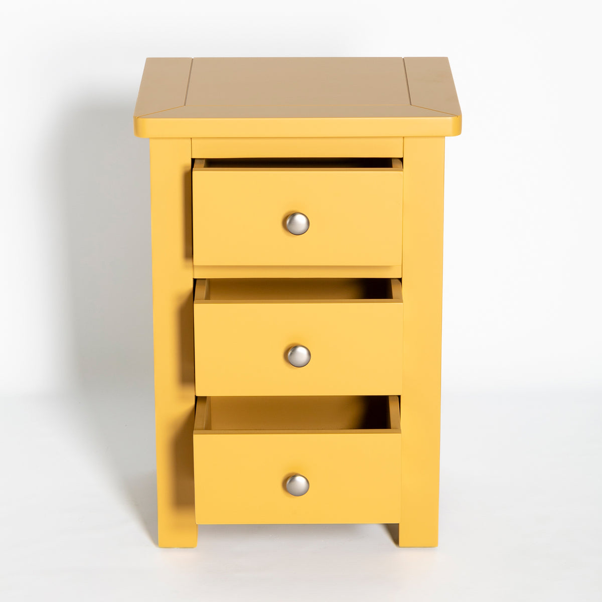 Manor Yellow 3 Drawer Bedside Table Nightstand Fully Assembled