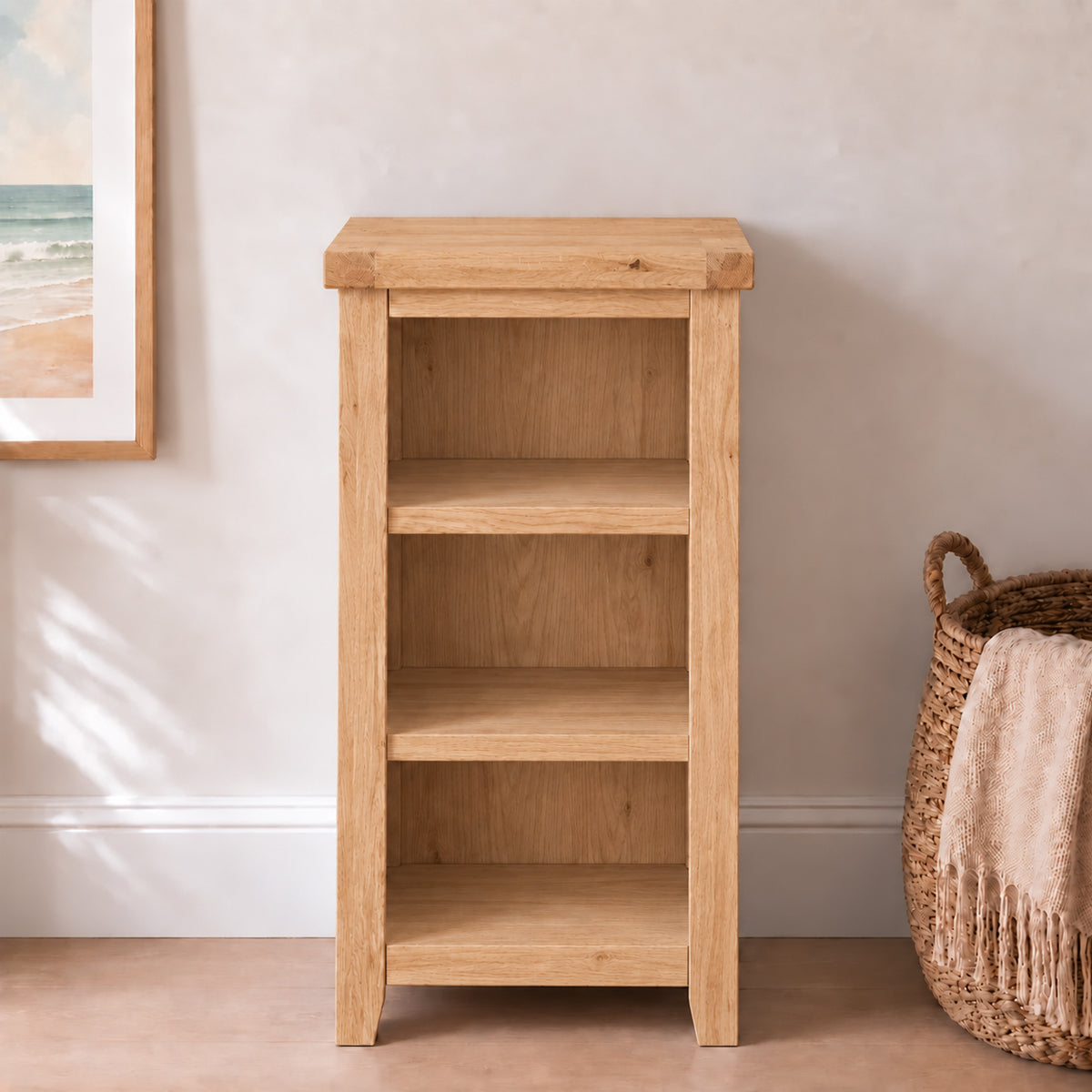 Cornish Natural Oak Small Bookcase