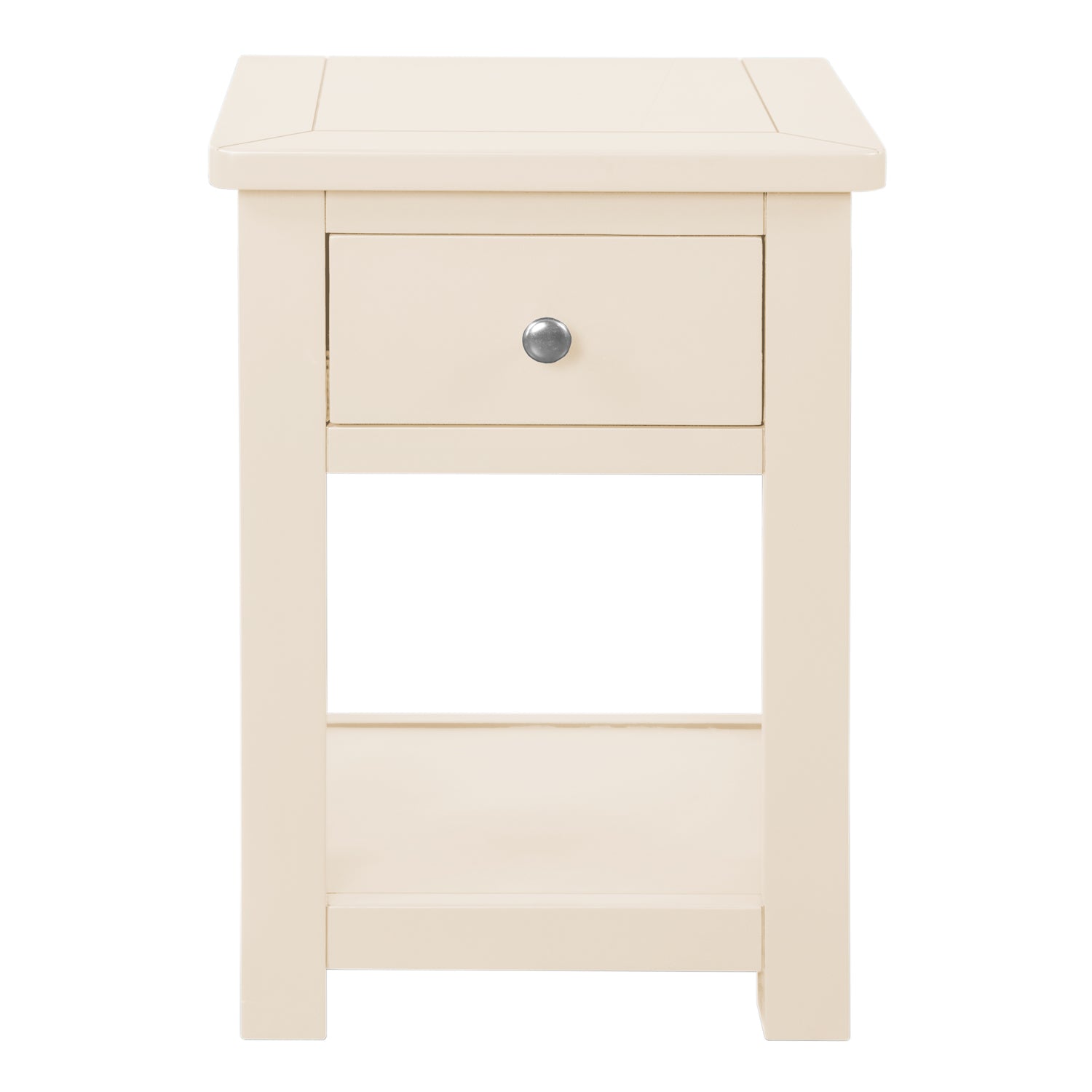 Manor Cream 1 Drawer Bedside Table Nightstand Fully Assembled