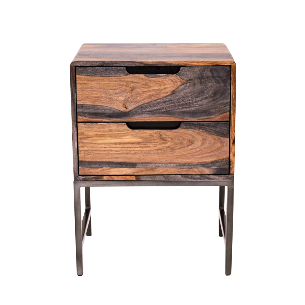 Goa Side Table with 2 Drawers / Solid Sheesham Wood
